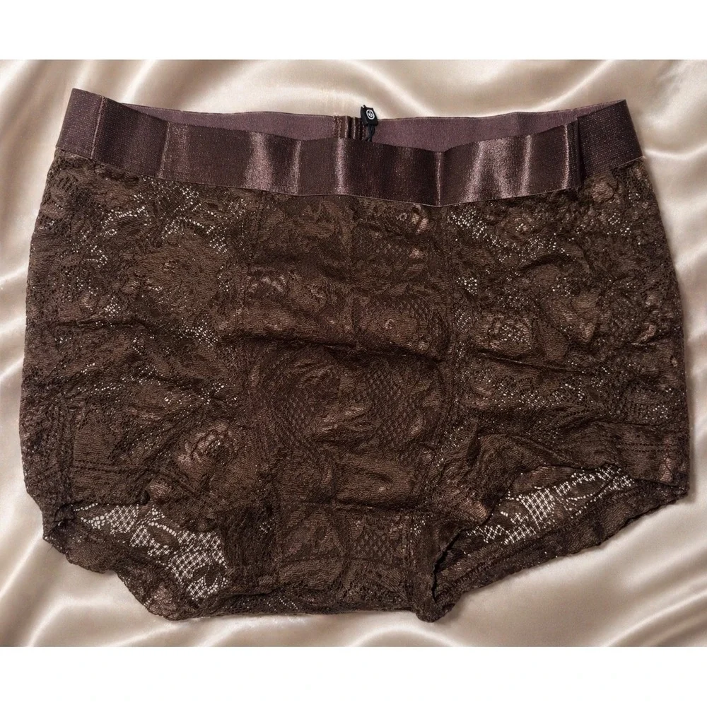 Cosabella Brown Never Say‎ Never Lace Classic Trunk Boxer Brief Size XL NEW